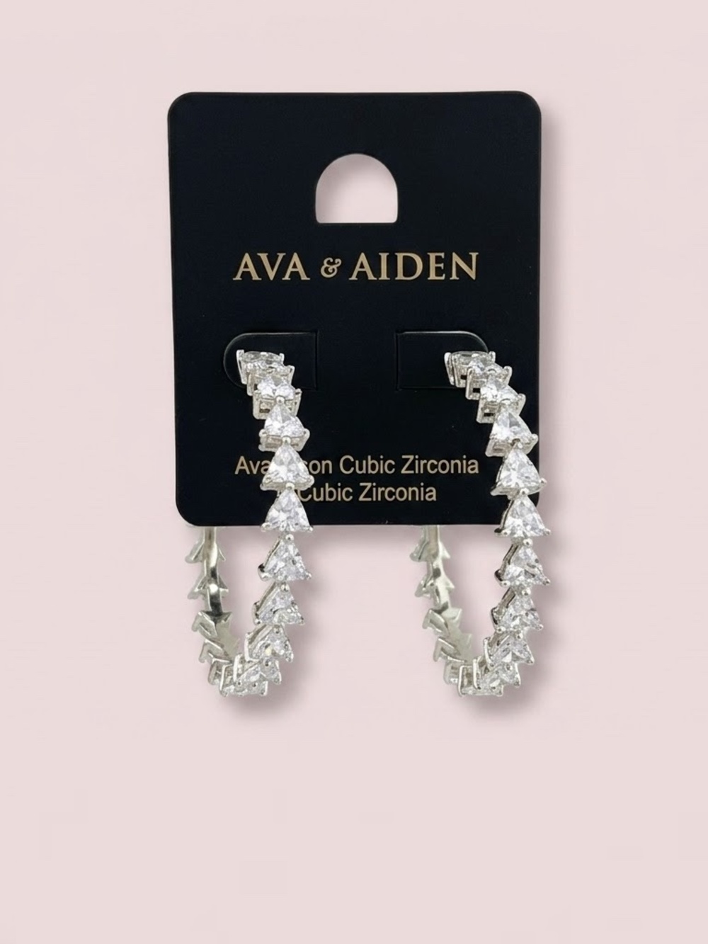 [BOGO] NWT Ava & Aiden Silver Sparkling Hoop Earrings Cubic Zirconia